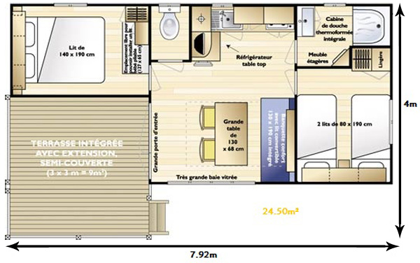 plan mobil home Loggia