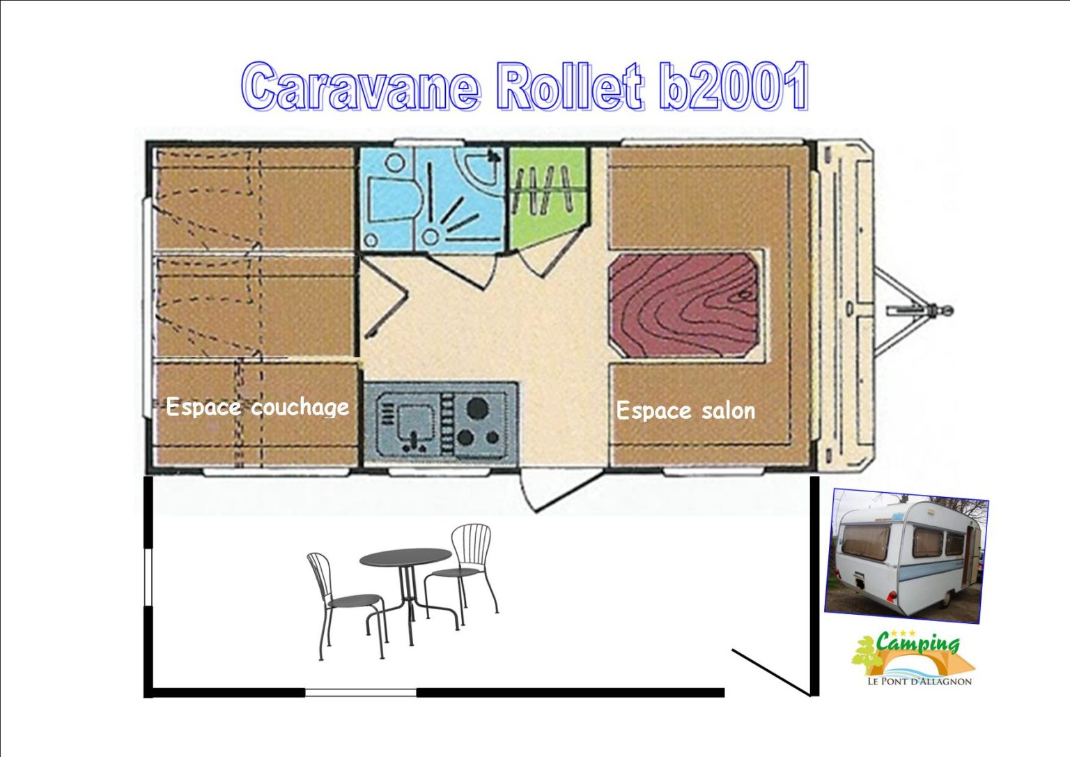 Caravane Vintage 2 Pers. Camping Auvergne,